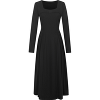 衣香丽影 方领连衣裙女2024年秋装韩系氛围感气质小黑裙子