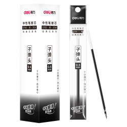 得力 S760 中性笔替芯 黑色 0.5mm 20支装