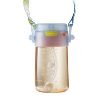 babycare吸管奶瓶宝宝婴幼儿大宝宝宽口径3岁-6岁儿童喝水喝奶两用水杯 冰川蓝330ml