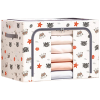 百草园牛津布艺收纳箱衣服棉被整理箱储物箱盒百纳箱88L字母白1个装 【耐磨牛津布隔潮无异味】88L*1