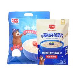 精力沛 俄罗斯燕麦片即食胚芽麦片高纤维代餐早餐