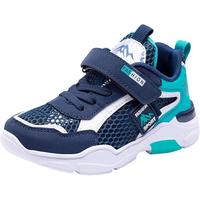 HOBIBEAR 哈比熊 童鞋男童鞋夏季儿童运动鞋镂空透气休闲鞋女童网布鞋AUA6586 深蓝31码