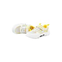 泰兰尼斯夏季3-16岁女童板鞋闪亮透气百搭中大童板鞋潮流运动鞋 白黄 36 内长23cm