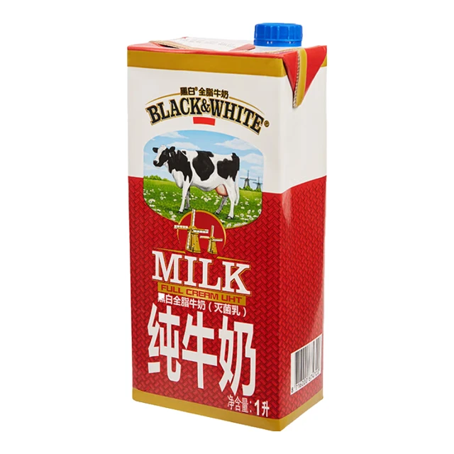  BLACK&WHITE/黑白 高钙优蛋白 纯牛奶  盒装 1000mL 1盒