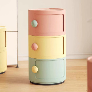 苡茉 创意马卡龙三层床头柜 小型卧室沙发柜