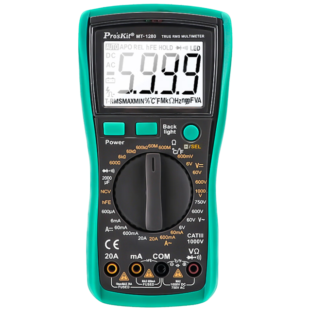 宝工 MT-1280 3 5/6 数字万用表 真有效值数显防烧万能表