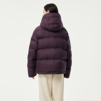 坦博尔 90白鸭绒羽绒服女短款 加厚保暖 满天星紫