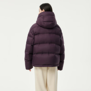 坦博尔 羽绒服女短款加厚保暖外套 680+蓬 紫