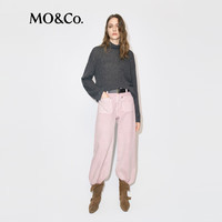 MO&Co.针织衫2025冬堆堆领含绵羊毛山羊绒松弛智性打底衫MBE4SWTT03 中花灰色 M /165