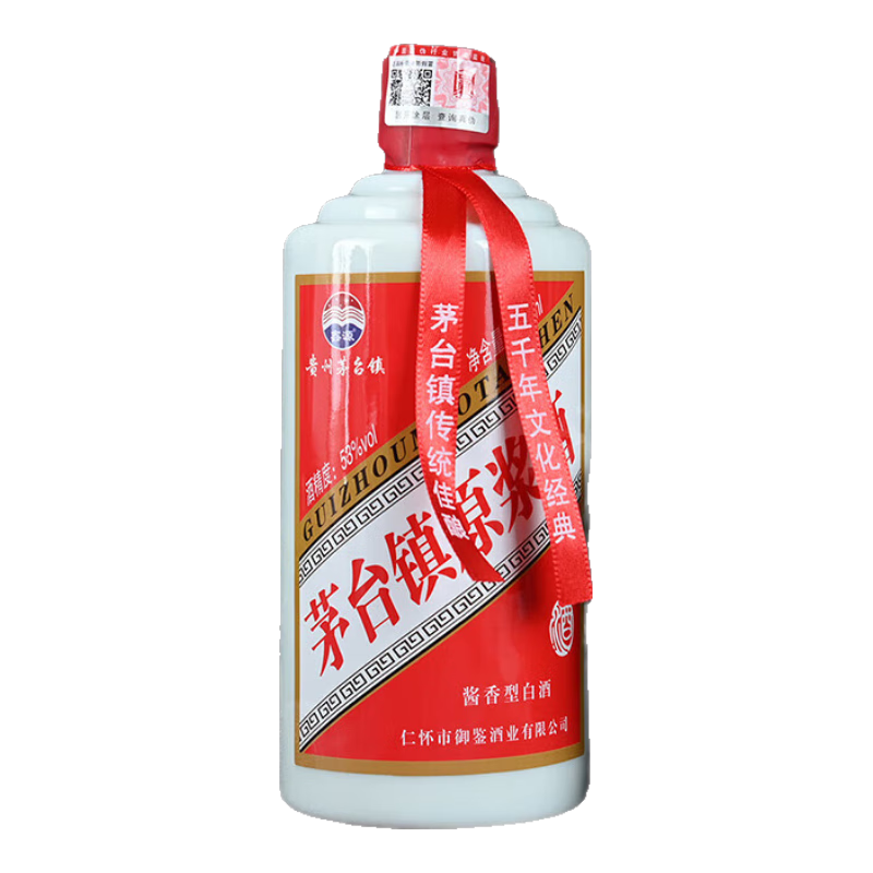  鑫源 陈酿粮食酒 酱香型白酒  光瓶装 500mL 53度