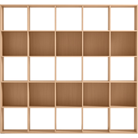 林氏家居客厅家用北欧收纳书柜木质带门防尘自由组合格子柜NC1X 【0.79*1.14m】三层两列书架