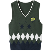 马骑顿（MQD）男女款长袖线衫秋冬款儿童针织衫毛衣 蓝绿 130