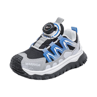 回力童鞋透气儿童跑步鞋女童时尚运动鞋2024春季男童网面鞋子 黑灰蓝 34码内长约21.7cm