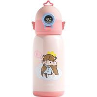 苏泊尔（SUPOR）儿童保温杯带吸管水杯抗菌不锈钢智能显温大容量男女宝宝便携杯子 云顶追梦 600ml 双盖+杯套+零钱包