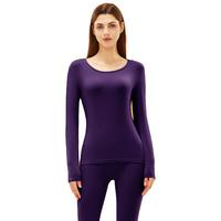 猫人（MiiOW）保暖内衣女士舒暖绒透气秋冬秋衣秋裤贴身高弹圆领套装 L 深海蓝