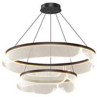 灯宴客厅吊灯轻奢现代简约2023高端大气客厅大灯北欧中山灯具套餐 2圈58+88cm/小爱同学