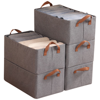 沃尊 WOZUN阳离子衣服收纳箱子家用衣柜分层衣物裤子盒宿舍百纳箱整理师 深灰色【27L阳离子面料】 1个装 双层加厚 两侧带手提