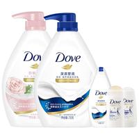 Dove 多芬 沐浴乳套装 (深层营润滋养美肤沐浴乳730g+甜悦水润清爽水润沐浴乳730g)