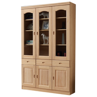  潼潼金果屋 纯实木 儿童书柜 玻璃门 储物柜  总高195CM*厚33CM 白门色