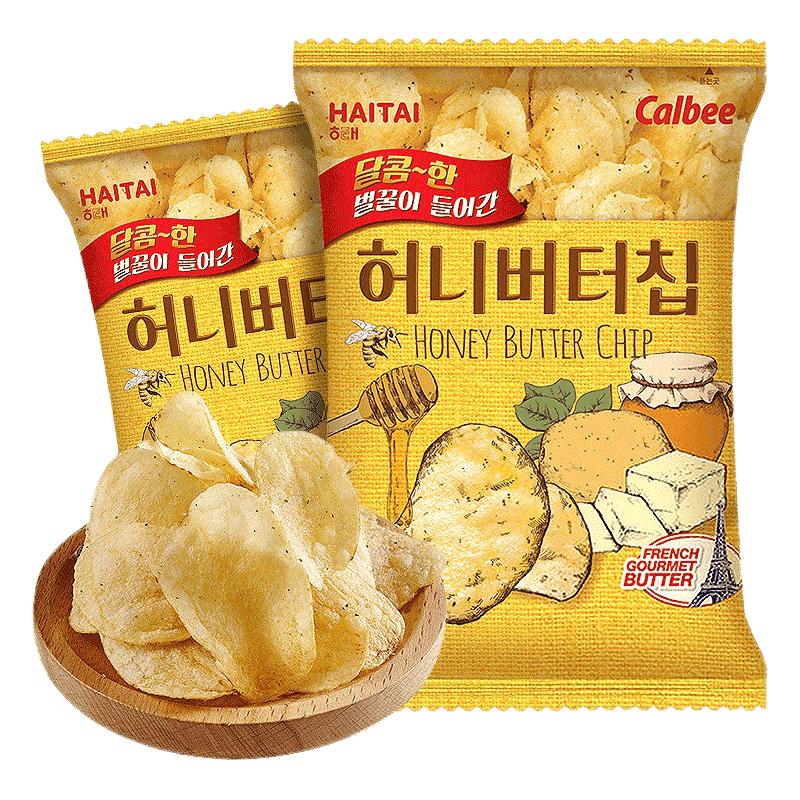 海太（HAITAI） 韩国张艺兴同款蜂蜜黄油薯片零食土豆脆片休闲膨化食品 蜂蜜黄油薯片60g*3袋