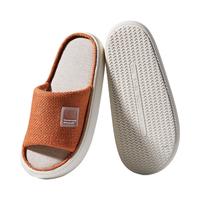 朴西 棉亚麻拖鞋防滑居家室外