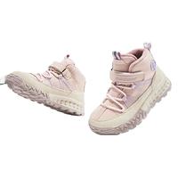 暇步士童鞋儿童棉鞋棉靴男童运动鞋户外暴走软底加绒保暖高帮板鞋 HP3553粉色 28码-鞋内长18.2cm/脚长17.6cm