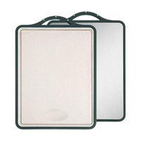 拜格 菜板砧板大号304D不锈钢加厚双面案板厨房擀面切菜砍骨板切水果辅食菜板 不锈钢+小麦秸秆（41*30.5*1.2）