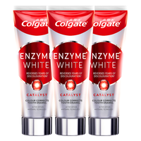 Colgate 高露洁 进口酵素亮白牙膏101g*3支 美白清新高端无水活