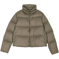 /江南布衣25冬羽绒服女短款H型立领5P0C14060 285/米卡其 L