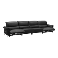 乐至宝LAZBOY25年真皮功能沙发0靠墙仿油蜡双色细纹纳帕皮欢乐谷692 极夜黑-3.86m-大-四人位双电动-30天