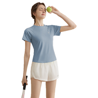 佑游 服夏季女薄款瑜伽服短袖修身T恤透气高弹跑步运动上衣