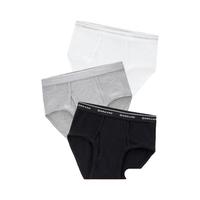 佐丹奴内裤男装纯棉品牌宽橡筋腰针织三角内裤18174013 13黑/中花灰/白 M