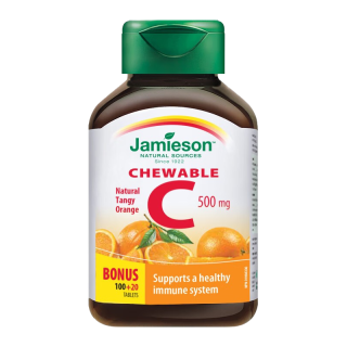 Jamieson 维生素C高含量VC维生素C+锌咀嚼片/缓释片增强免疫进口维生素