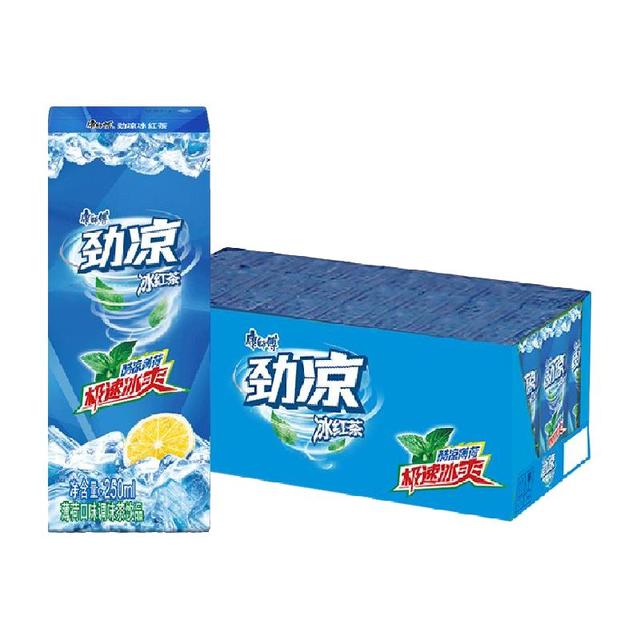88VIP：康师傅 劲凉冰红茶整箱0脂薄荷味茶饮料250ml*24盒