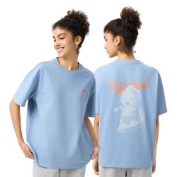 Gap 女装春季款纯棉logo印花短袖T恤宽松休闲上衣727407 蓝色