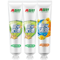 两面针中药牙膏清新口气帮助减轻牙龈问题3支家庭实惠套 姜盐140g*2+四味针火140