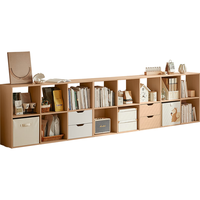 LINSY KIDS林氏家居客厅家用北欧收纳书柜木质带门防尘自由组合格子柜NC1X 【2.00*1.90m】五层五列书架