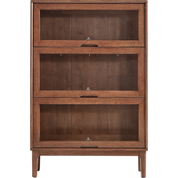 林氏家居实木脚书柜带门组合柜储物柜客厅家用落地林氏木业AS1X 【胡桃色】AS3X-A书柜0.8米