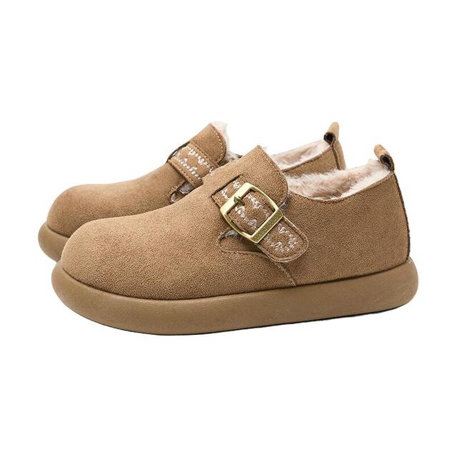 西遇 厚底加绒勃肯鞋女 复古外穿保暖雪地鞋 卡其色