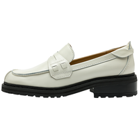 Clarks 其乐 蒂雅系列女鞋2023春季新款JK英伦厚底乐福鞋豆豆鞋 白色 261722104 37