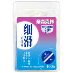 奈森克林 纤维细滑牙线棒盒装 100支