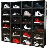 透明鞋盒AJ亚克力磁吸侧开篮球鞋收纳盒防氧化宿舍折叠鞋墙鞋柜子