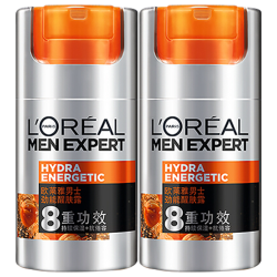 巴黎欧莱雅 欧莱雅（LOREAL）男士面霜劲能醒肤露淡细纹润肤露保湿补水保湿护脸霜化妆品护肤品 醒肤露50ml*2+22ml