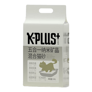 K-PLUS + 伴生优宠 K-PLUS + 伴生优宠 K-PLUS + 伴生优宠  五合一宠物混合猫砂 原味 6L（1包）京东试用