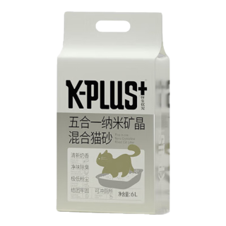 K-PLUS + 伴生优宠 K-PLUS + 伴生优宠 K-PLUS + 伴生优宠  五合一宠物混合猫砂 原味 6L（1包）京东试用
