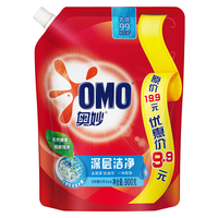 奥妙 OMO 除菌除螨深层洁净 亮白焕彩天然酵素洗衣液890g袋装补充家庭装手洗机洗桉树薰衣草水清莲香组合批发 890g奥妙 OMO深层洁净洗衣液*3袋