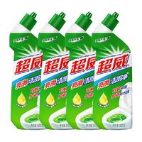 SUPERB 超威 洁厕灵马桶清洁剂洁厕液 免刷洗强效去污垢除异味清洗剂洁厕剂 超威亮滑洁厕500g*4瓶