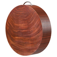 泰南老砧板实木整木菜板黑铁木加厚圆形切菜板家用厨房案板菜墩刀板 整木加厚 36*6cm 提手款