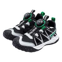 哈比熊（HOBIBEAR）儿童凉鞋夏季旋转扣包头凉鞋网面中大童男女童透气运动鞋潮鞋 AU8251黑灰 37码 鞋内长24CM