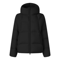 坦博尔2024连帽羽绒服女短款韩版面包服小个子秋冬外套TBF530360D 黑色 175/96A